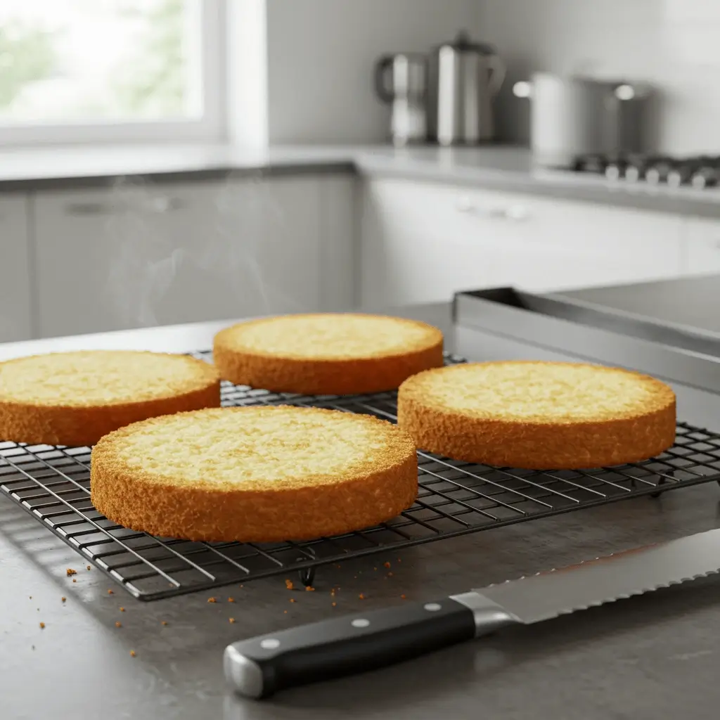 When explaining the importance of baking an even cake base.