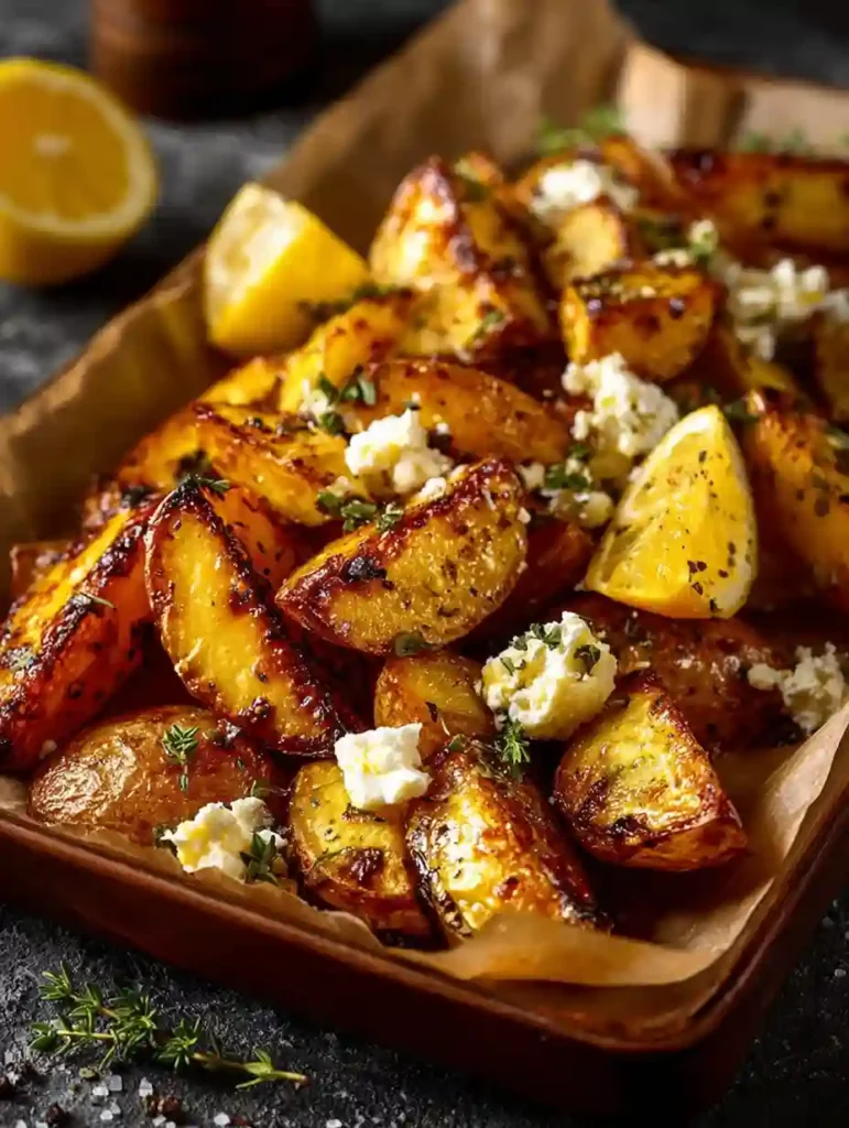 Greek Roast Potatoes with Feta, Oregano, and Olive Oil