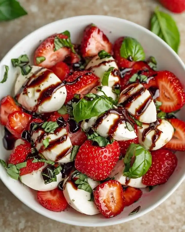 Balsamic Strawberry Caprese Salad