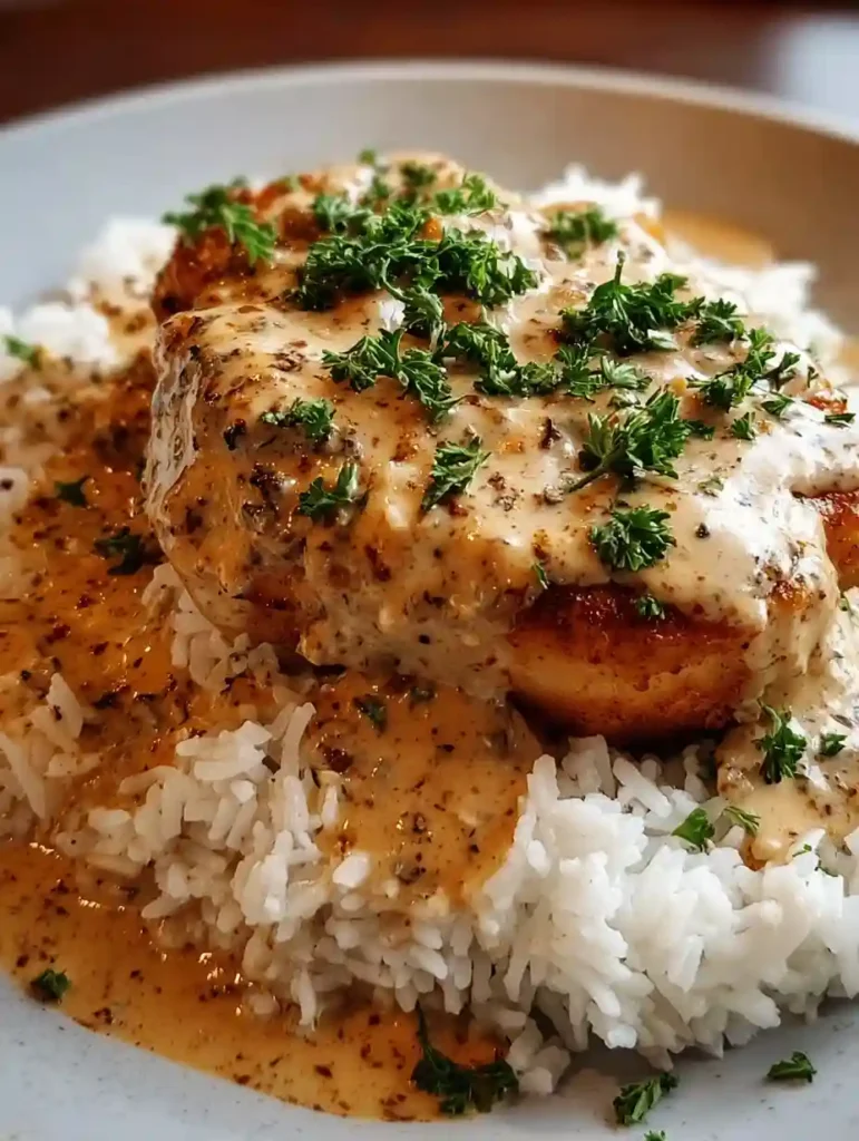 Creamy Smothered Chicken and Rice