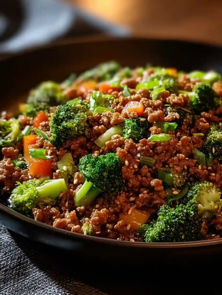 Korean Ground Beef and Broccoli
