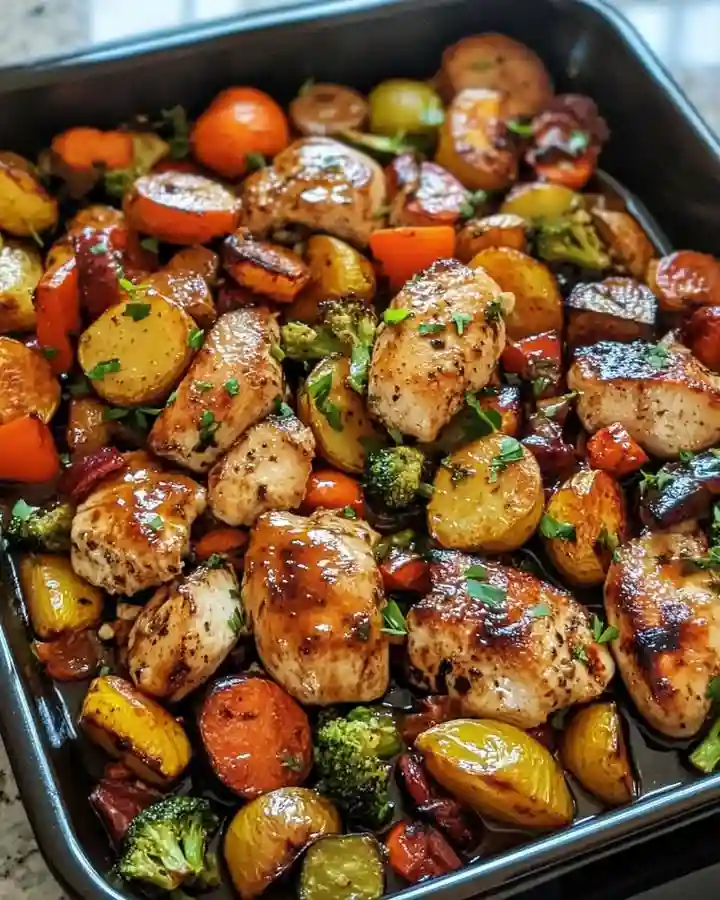 One Pan Balsamic Chicken and Veggies
