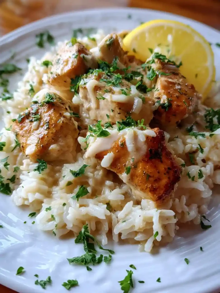 One-Pan Creamy Parmesan Chicken and Rice