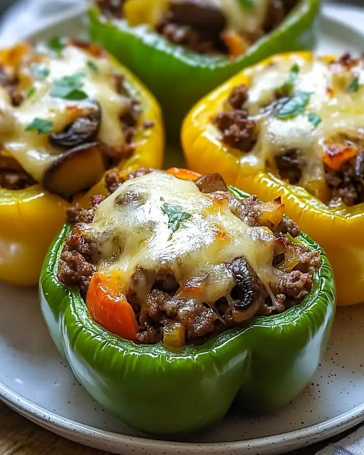 Philly Cheesesteak Loaded Stuffed Peppers