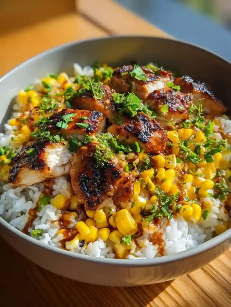 Street Corn Chicken Rice Bowl