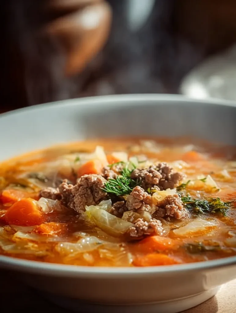 Cabbage Soup with Ground Beef