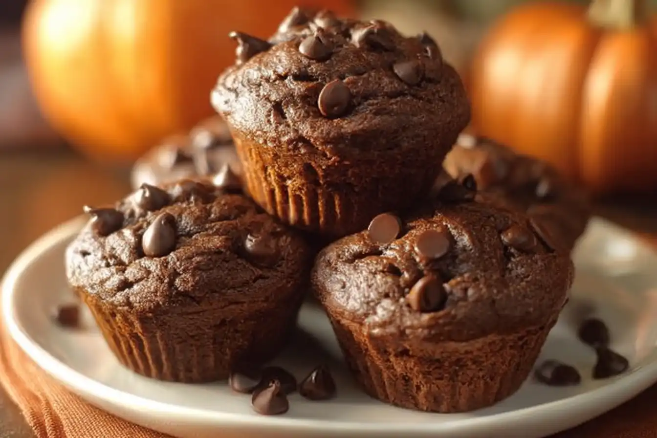 Indulge in Moist Chocolate Pumpkin Muffins for Cozy Fall Mornings