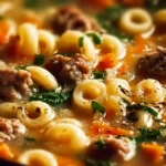 Creamy Parmesan Italian Sausage Ditalini Soup