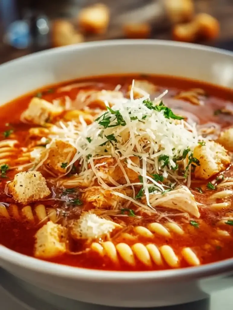 Crockpot Chicken Parmesan Soup