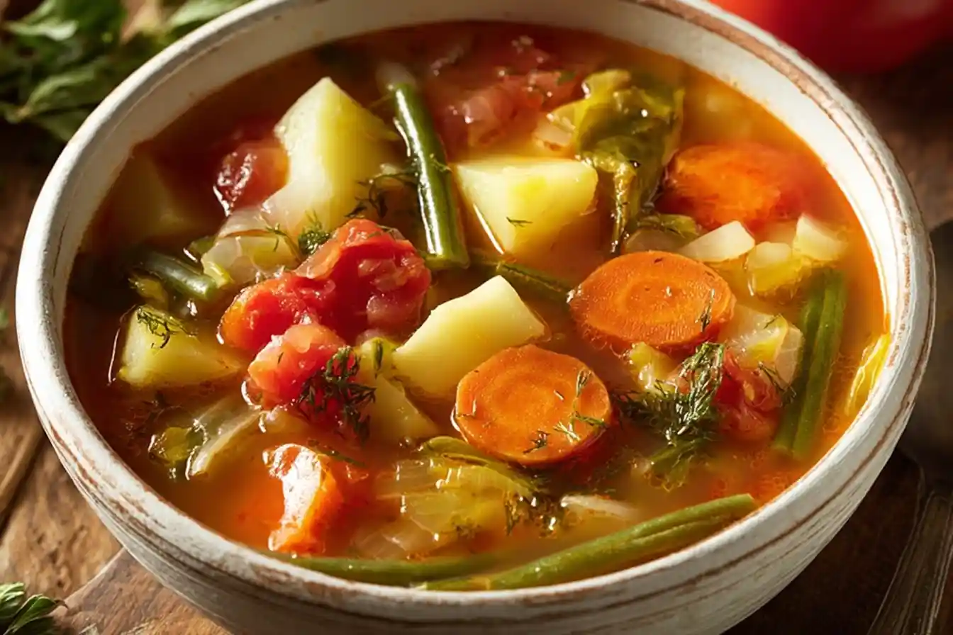 Hearty Classic Vegetable Cabbage Soup for a Warm, Cozy Meal
