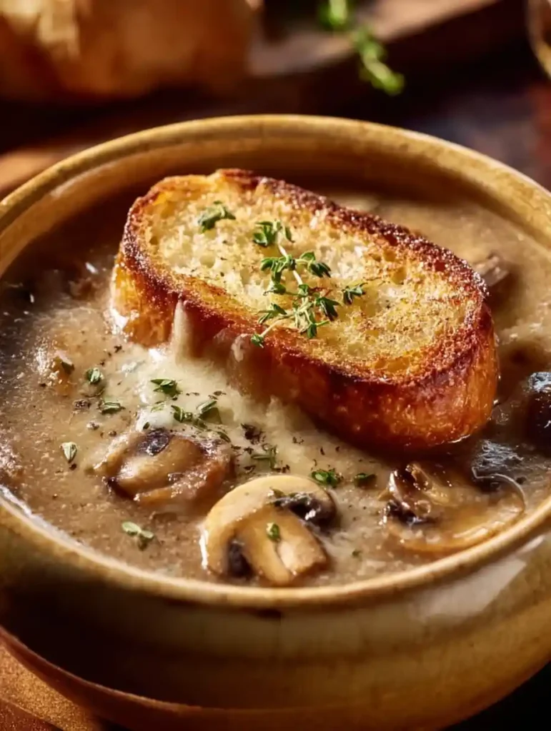 Creamy Mushroom French Onion Soup