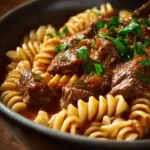 Crockpot Mississippi Beef and Noodles