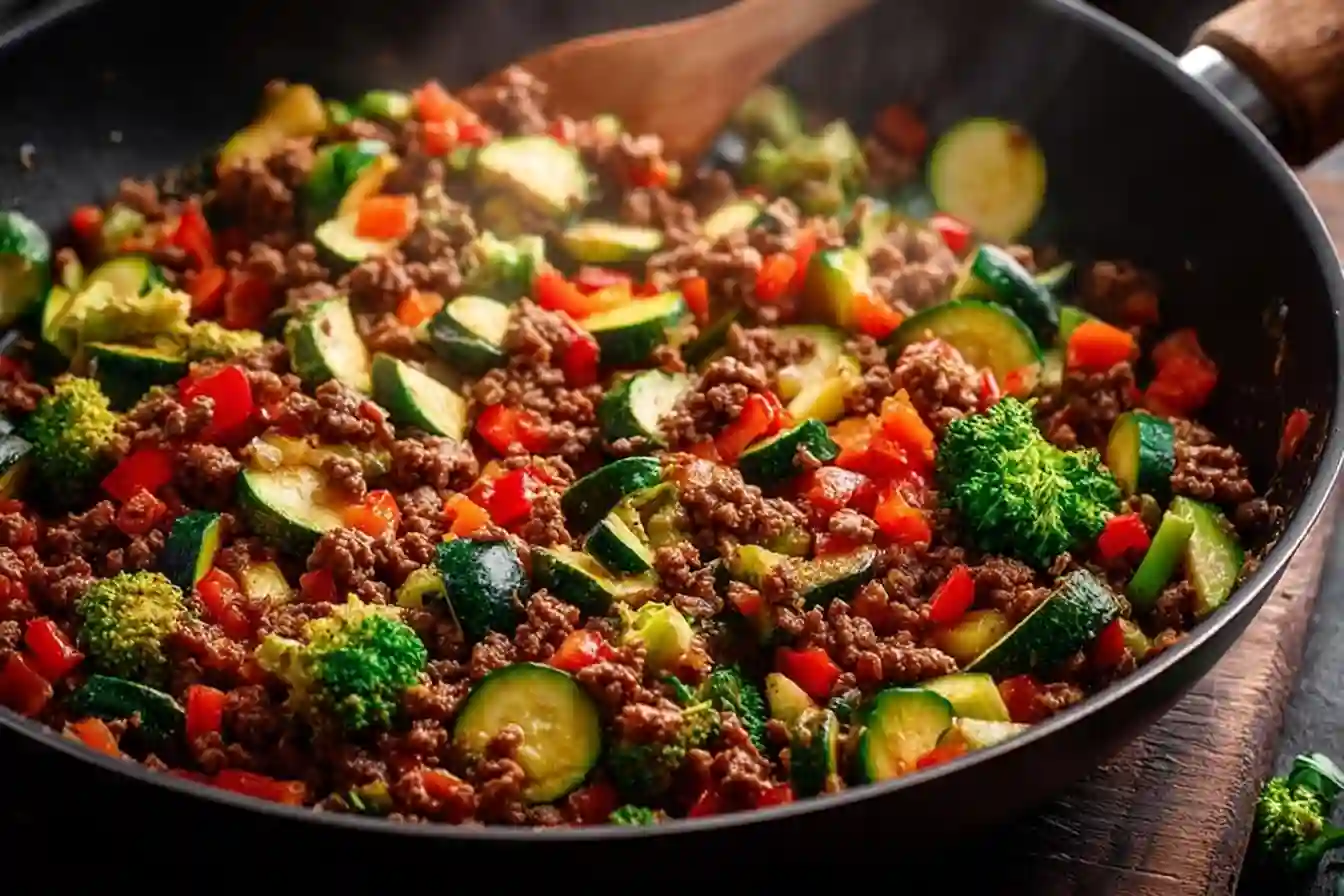 Easy Meal Prep Ground Beef Veggie Skillet for Healthy Dinners