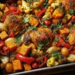 Moroccan Chicken Thigh Sheet Pan Dinner