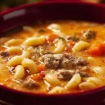 One-Pot Macaroni Cheeseburger Soup
