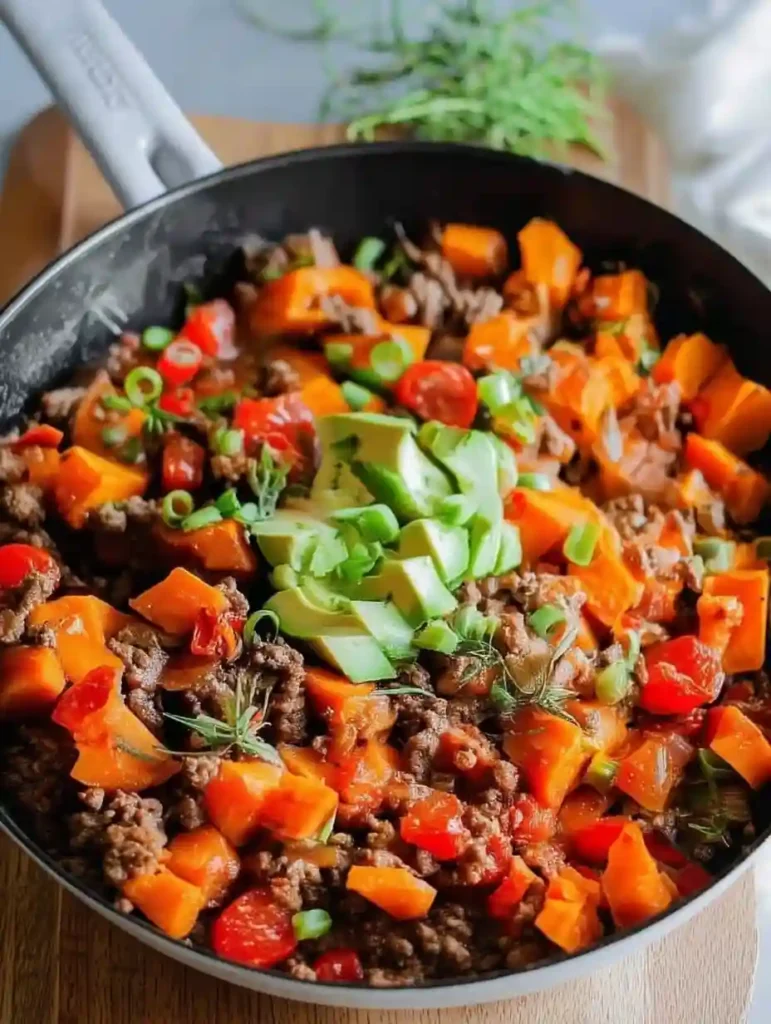 Sweet Potato and Ground Beef Skillet