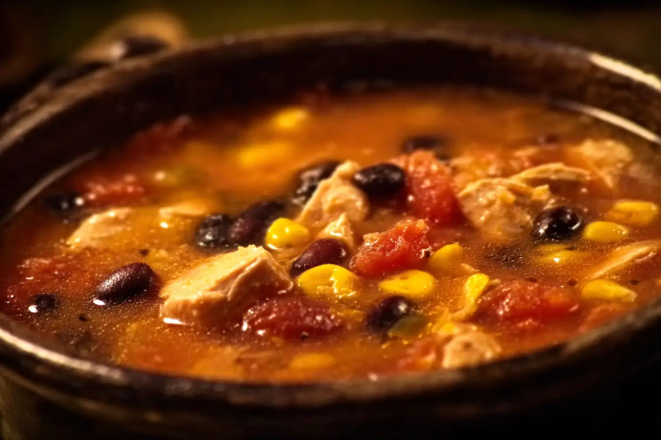 Deliciously Easy Zesty 7 Can Chicken Taco Soup for Dinner