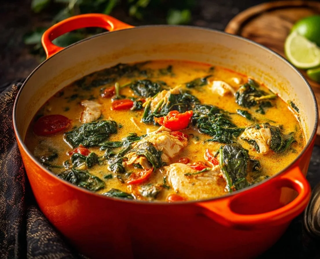 Savor the Comfort of Chicken Coconut Red Curry Soup Tonight!