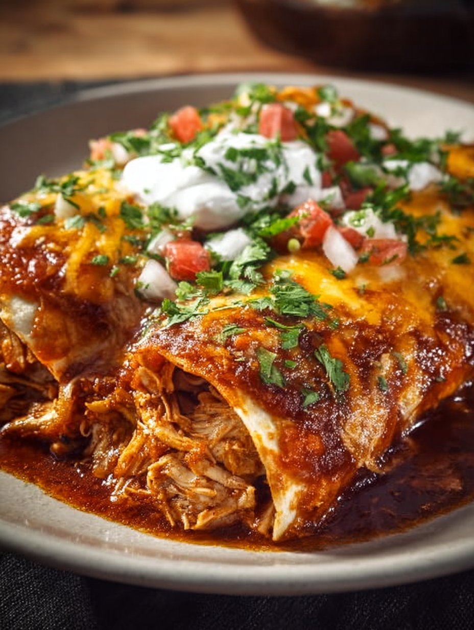 Easy Slow Cooker Chicken Enchiladas