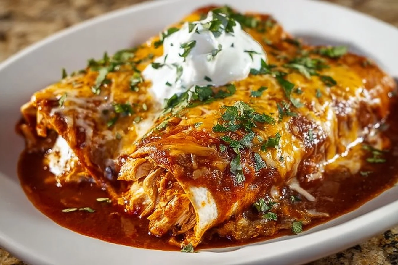Easy Slow Cooker Chicken Enchiladas