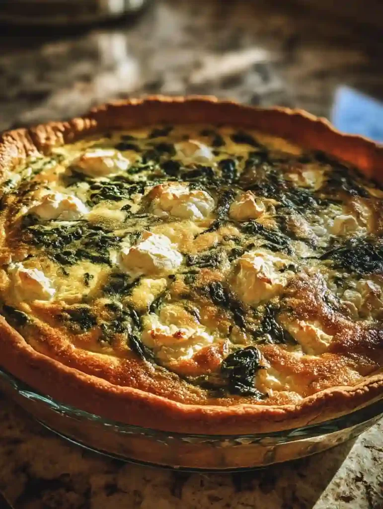 fluffy crustless spinach quiche