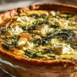 fluffy crustless spinach quiche