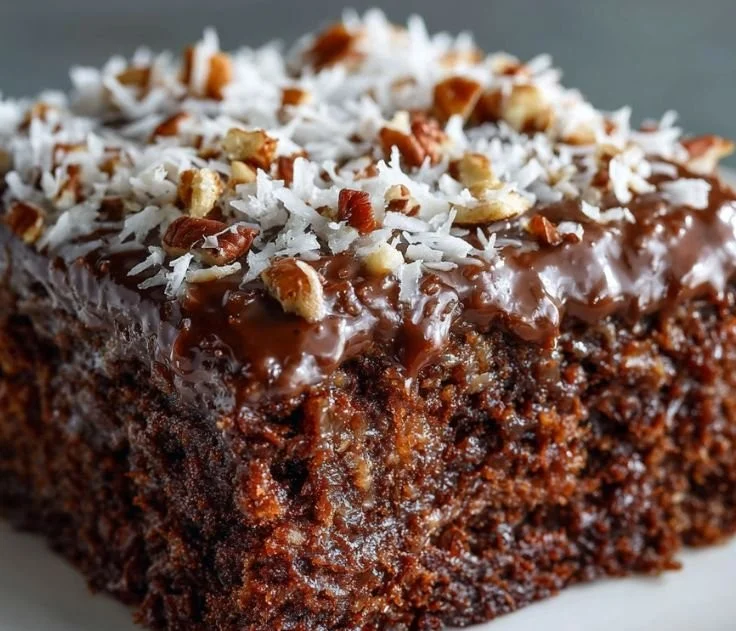 German Chocolate Sheet Cake easy, rich, and perfect for a crowd