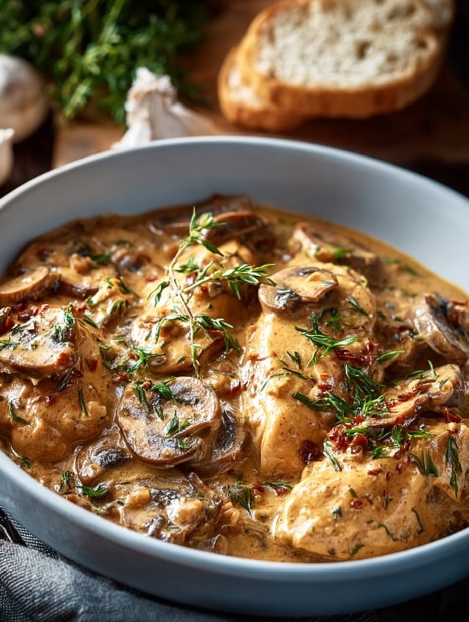 Creamy Chicken and Mushroom Stroganoff