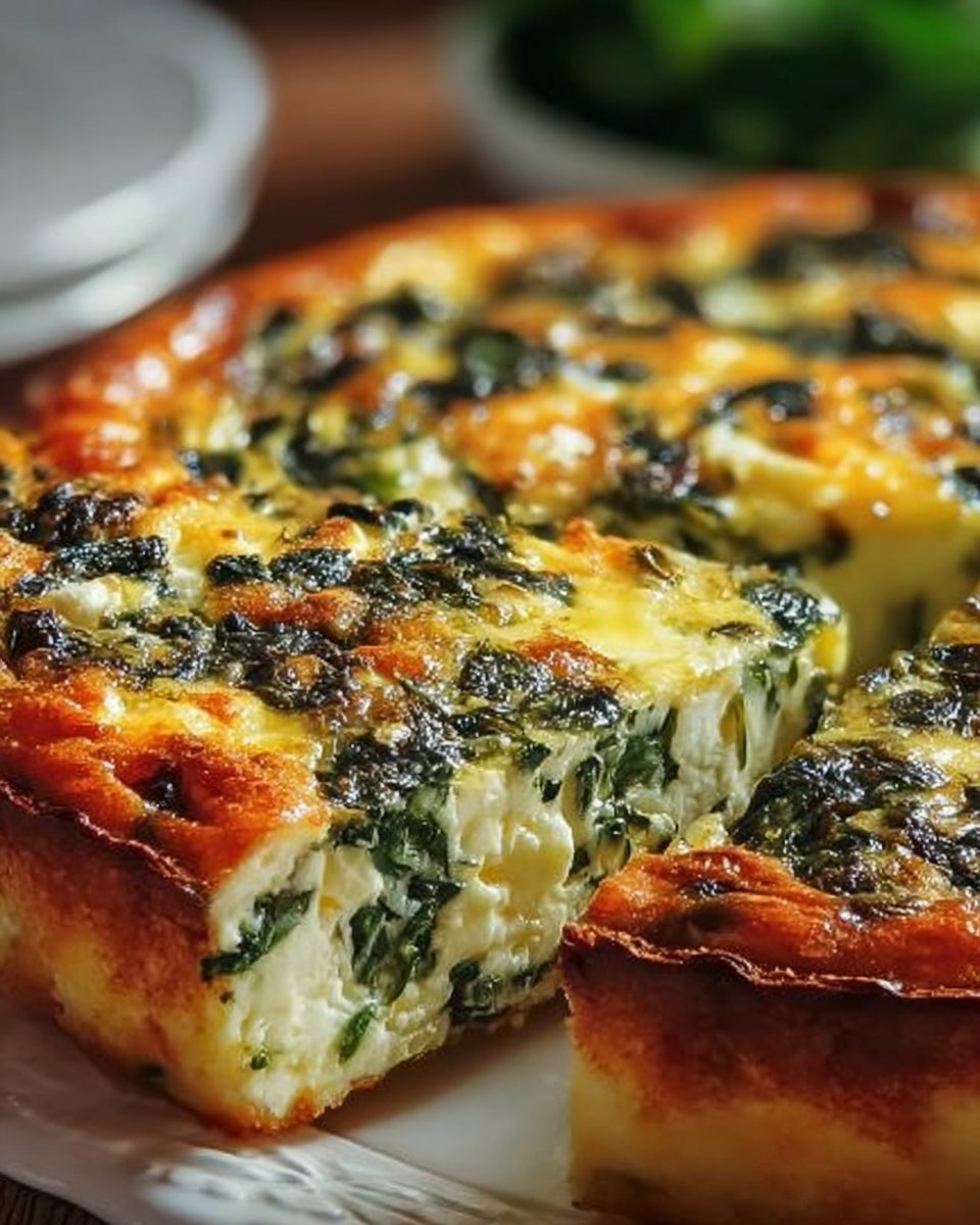 Cottage Cheese & Spinach Crustless Quiche