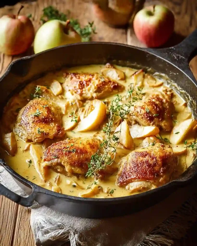 French Chicken Casserole with Sausage and Apples