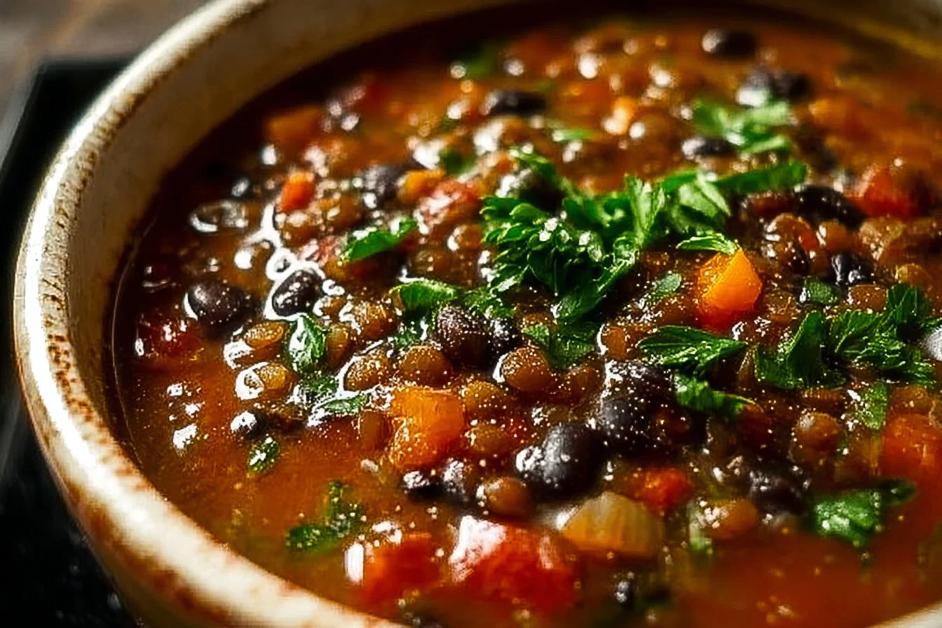 Black Bean and Lentil Soup