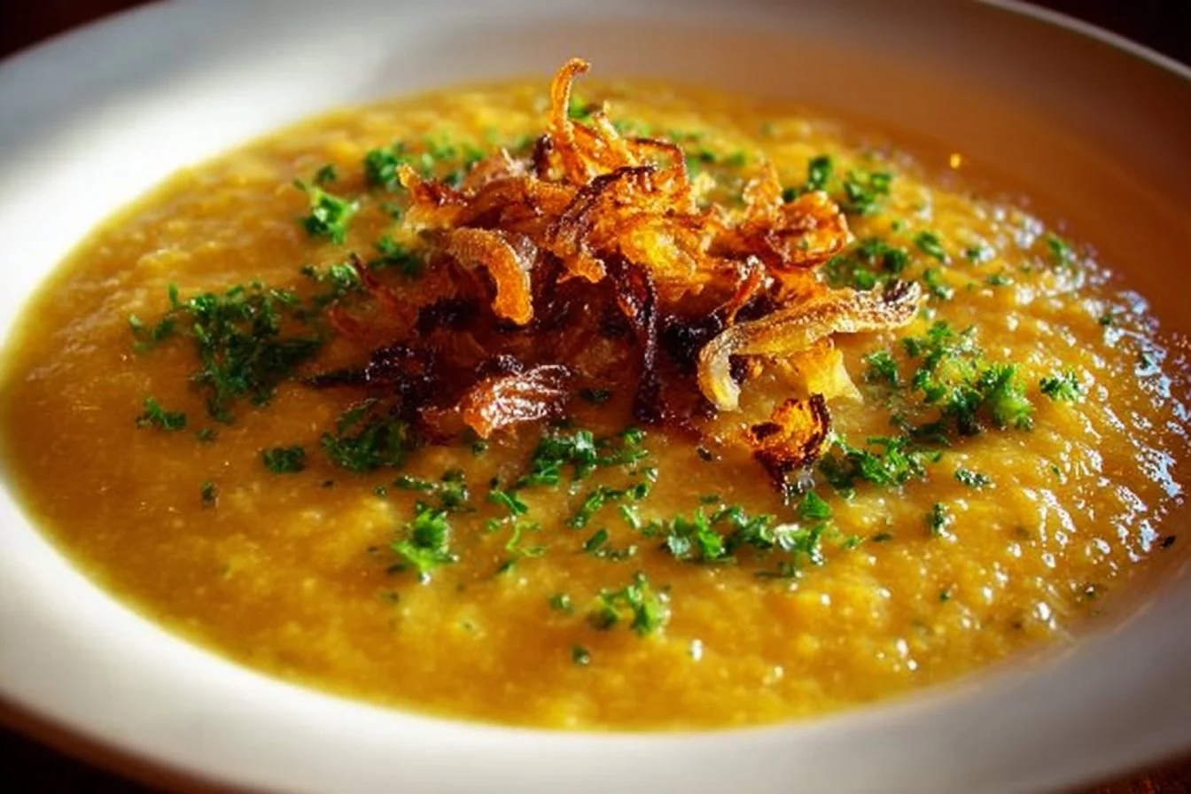 Carmelized Onion Red Lentil Soup