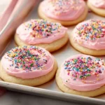 Frosted Lofthouse sugar cookies decorated with colorful icing