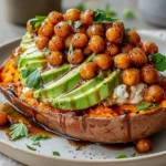 Hot Honey Cottage Sweet Potato Boats topped with honey and spices