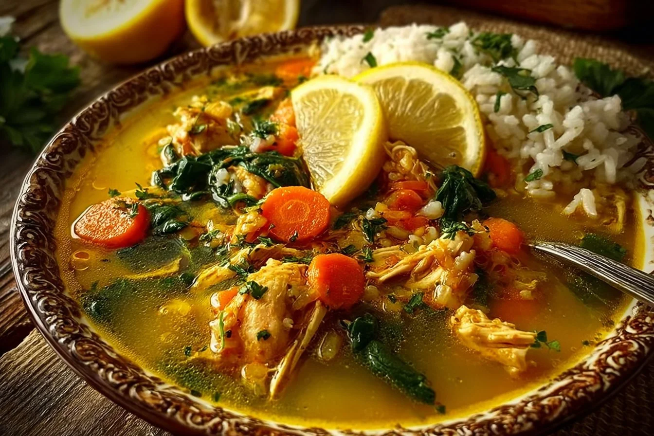 Lemon Ginger Turmeric Chicken and Rice Soup