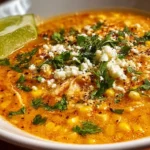 Delicious Street Corn Chicken Chili served in a bowl with fresh toppings.