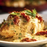 Delicious Marry Me Chicken dish served with herbs and creamy sauce