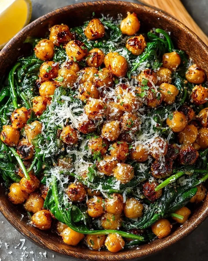 Parmesan Spinach Chickpeas