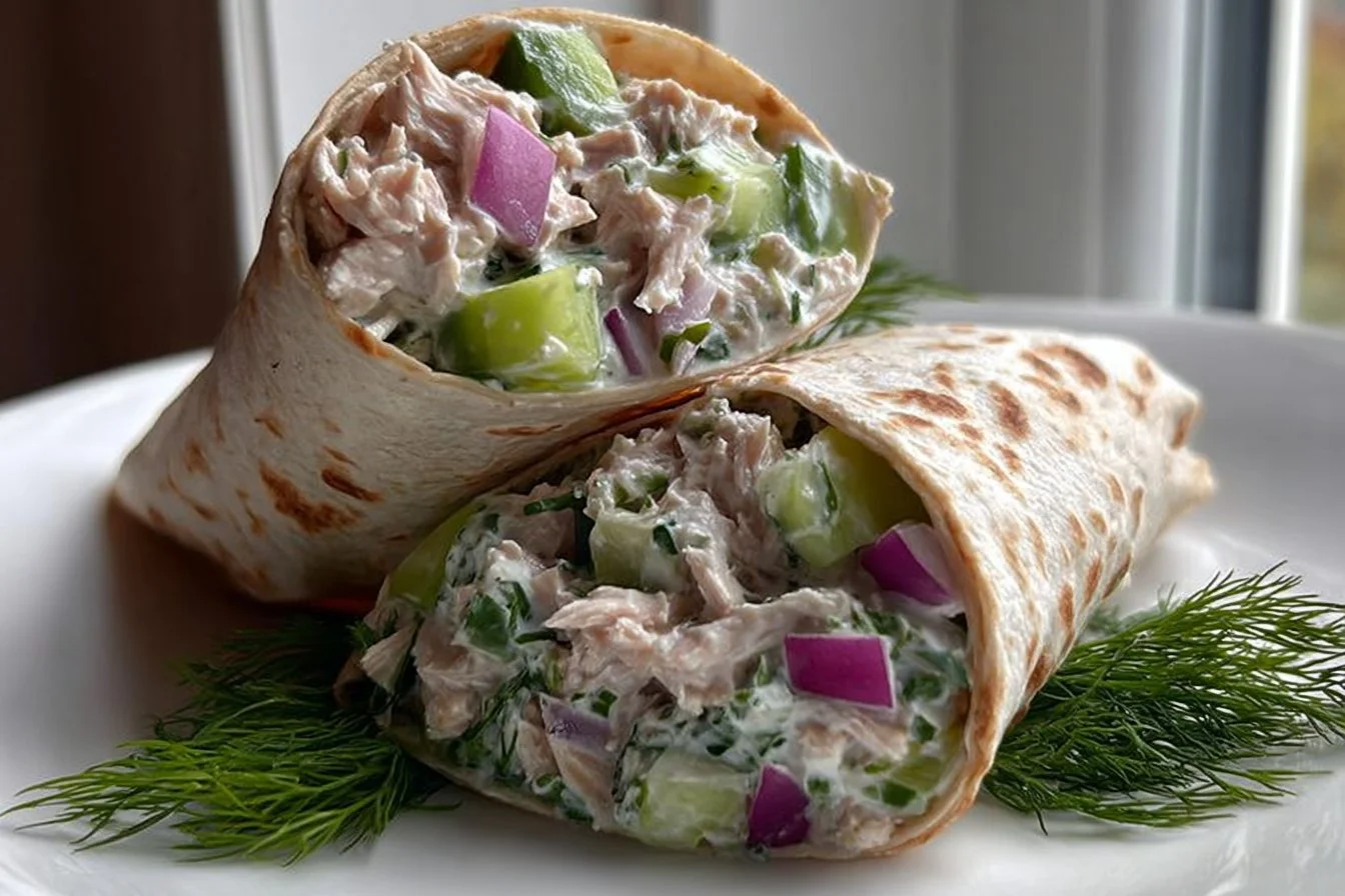 Cottage Cheese Tuna Salad Wraps