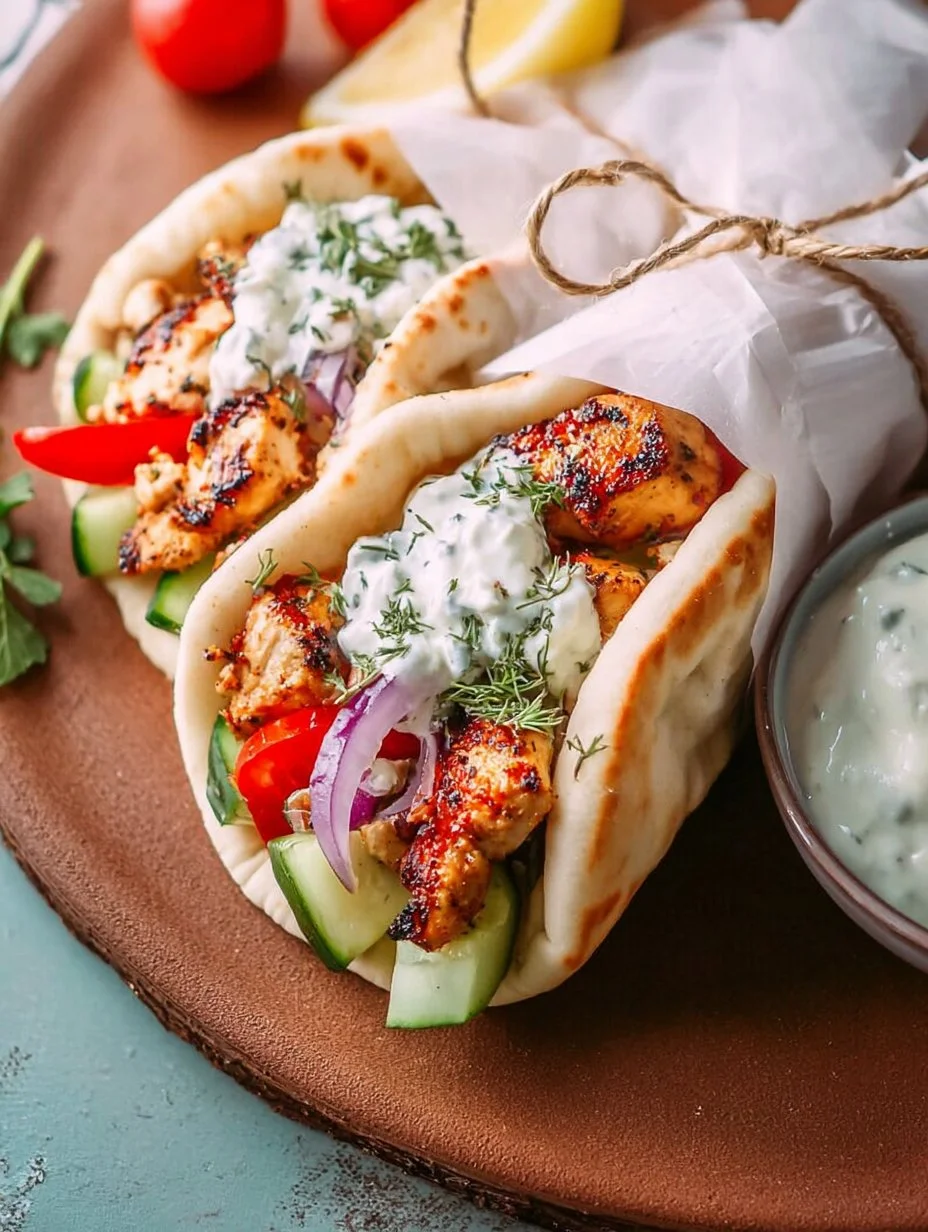 Greek Chicken Gyros with Tzatziki Sauce