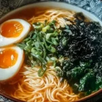 Bowl of comforting Japanese Harusame noodle soup ready in 25 minutes