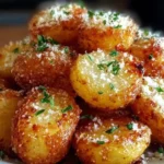 Crispy Parmesan potatoes served as a delicious side dish