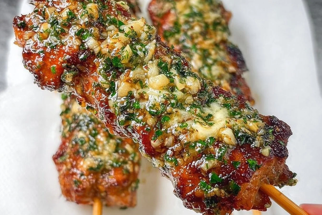 Garlic Parmesan Chicken Skewers