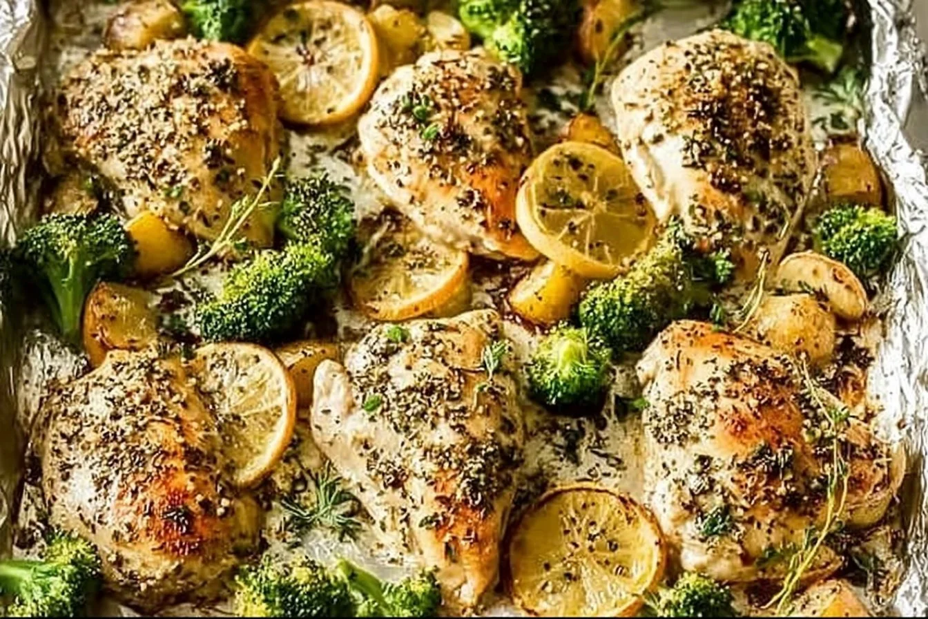 Lemon Garlic Chicken (Sheet Pan with Potatoes & Broccoli)