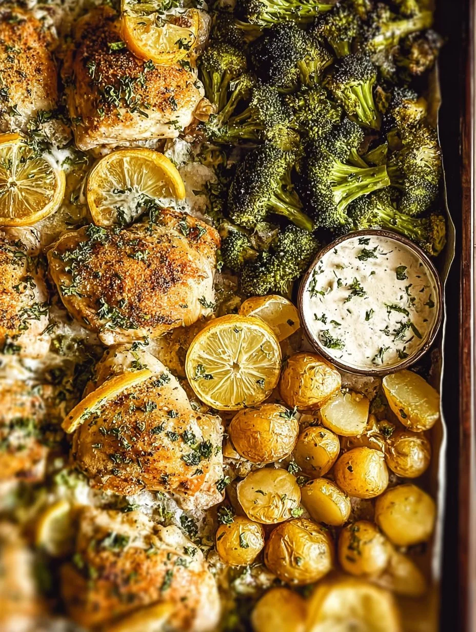 Lemon Garlic Chicken (Sheet Pan with Potatoes & Broccoli)