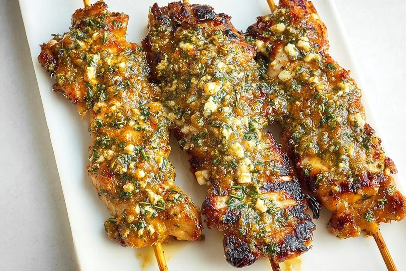 Ranch Garlic Parmesan Chicken Skewers