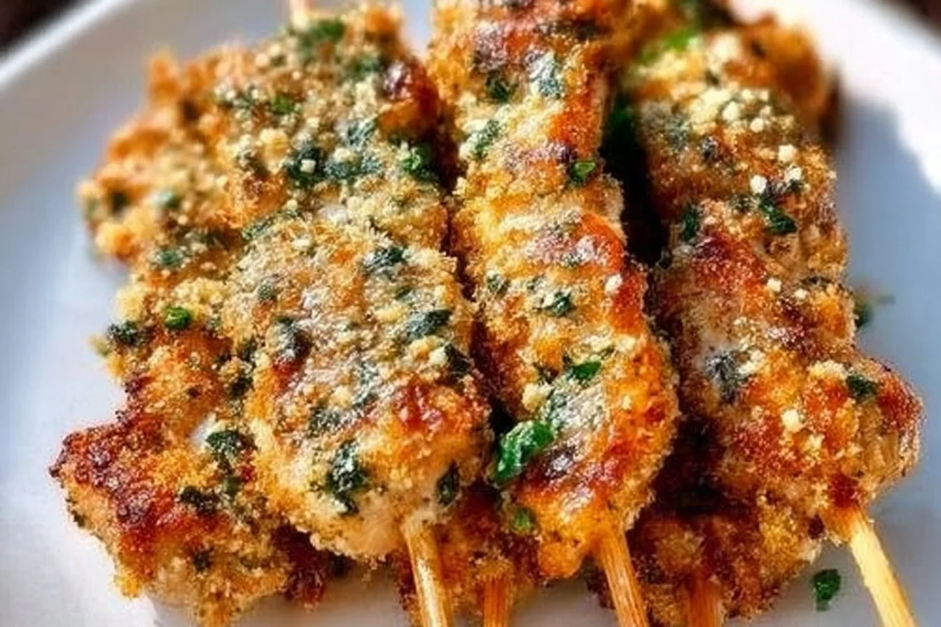 Ranch Garlic Parmesan Chicken Skewers