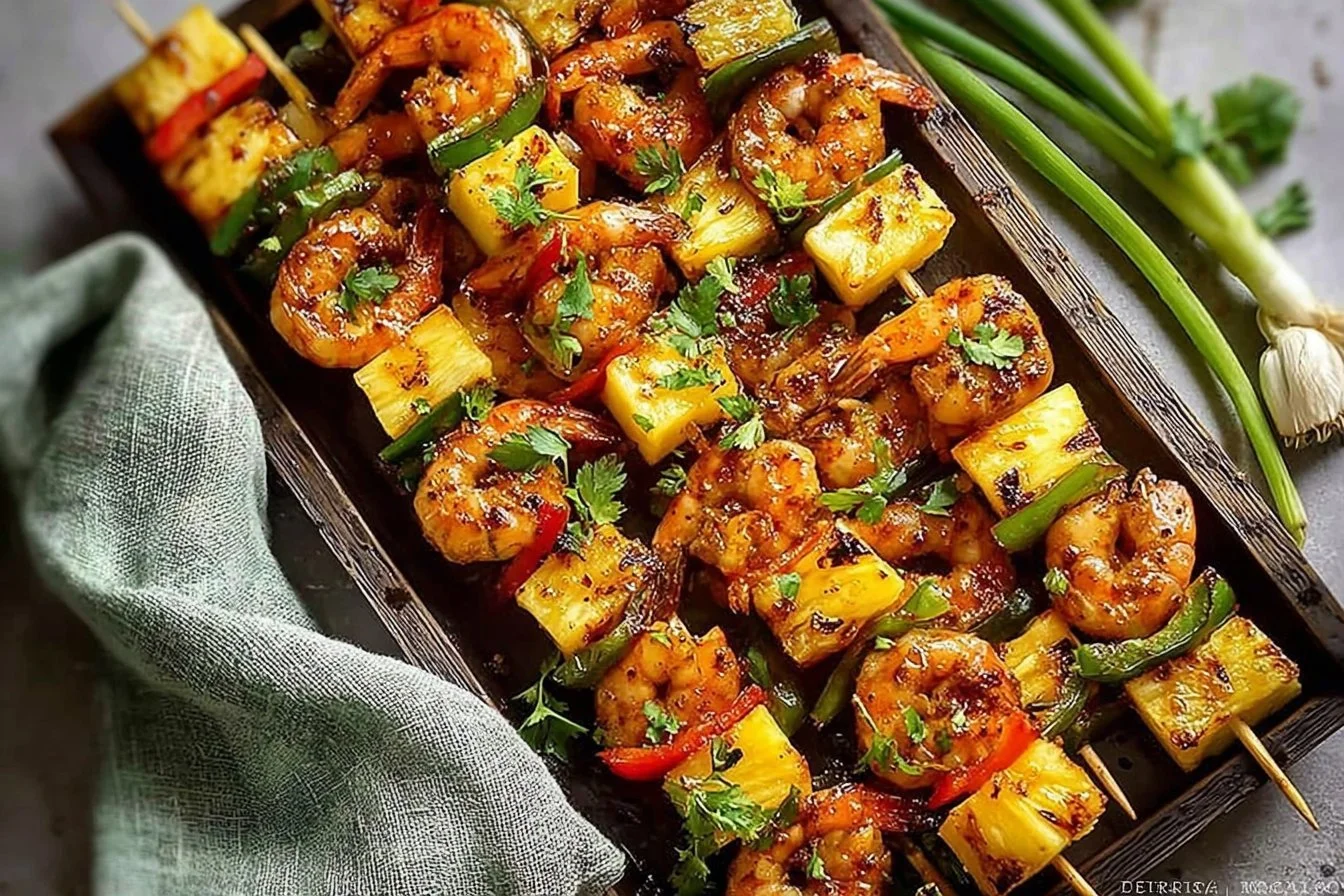 Simple Grilled Pineapple Shrimp Skewers