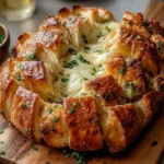 Pull-apart sourdough garlic bread with herbs and melted butter