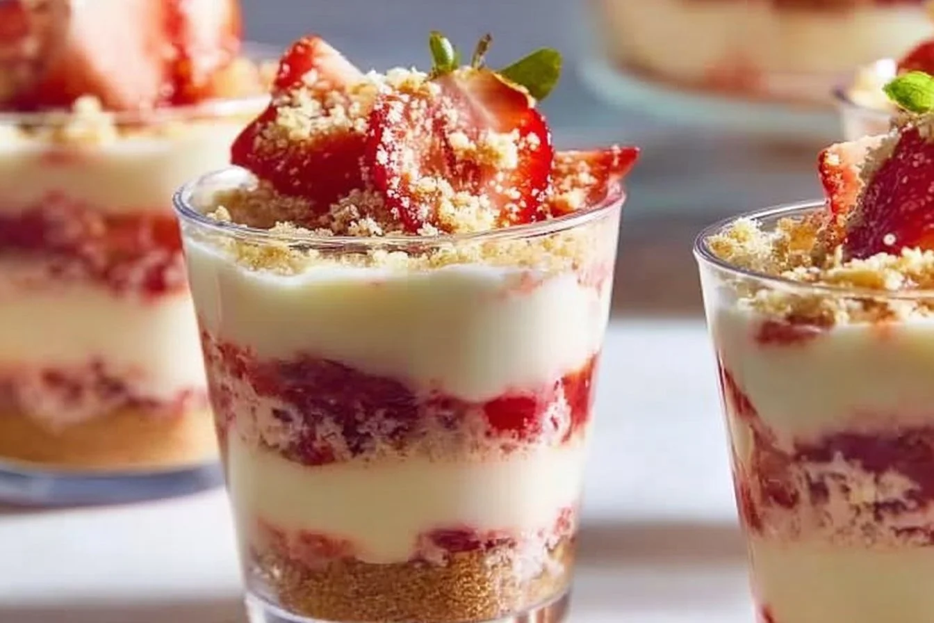 Strawberry Shortcake Pudding Cups